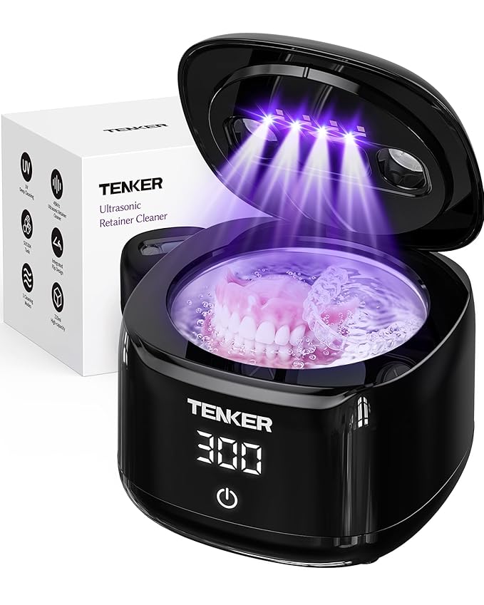 Retainer Cleaner Machine, Dental Cleaning Pod for Night Guards, Mouth Guards, Aligner, Braces, Toothbrush, Jewelry, Dentures