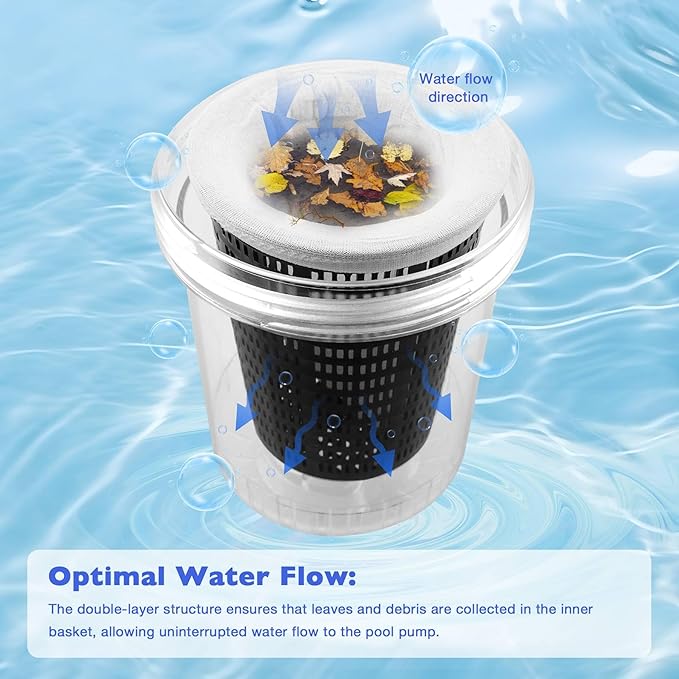 ATRACYPART Inline Pool Leaf Canister Compatible with Hayward W560 PoolVac Navigator Standard, Leaf Catcher Filter with Strainer Basket and Skimmer Socks （2 Pack）