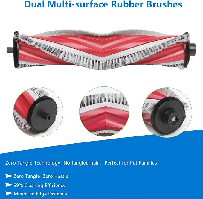21 Pack Replacement Parts for Yeedi M12 PRO+ Robot Vacuum Accessories Kit, Cleaner Inclue 1 V-shaped Brush, 6 Side Brushes, 6 Dust Bags, 4 Hepa Filters, 4 Mop Pads, 1 Clean Tool