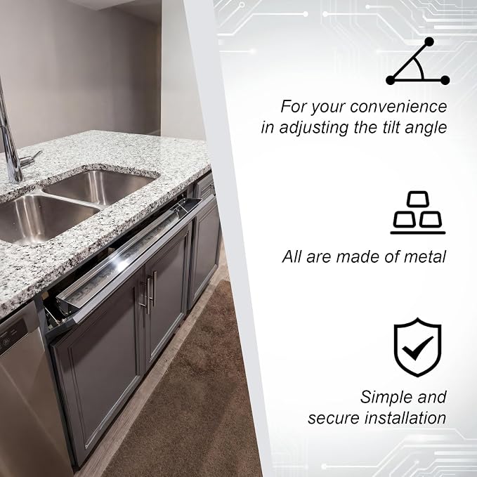 2 Set 19 Inch Metal Sink Drawer Tip Out Tray Kit Include Tip-Out Sink Trays and Hinges Large Pull Out Storage Organizer for Kitchen Bathroom Base Cabinets(Silver)