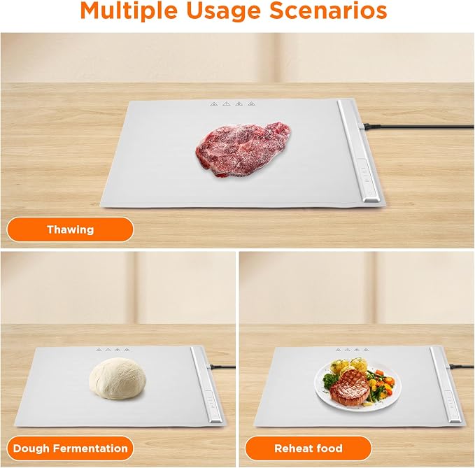 Portable Food Warmers,Electric Warming Tray Hot Tray Heating Mat Food Warmer Heating Pad Keep Foods Warming for Gatherings,Parties, Auto Shut-Off