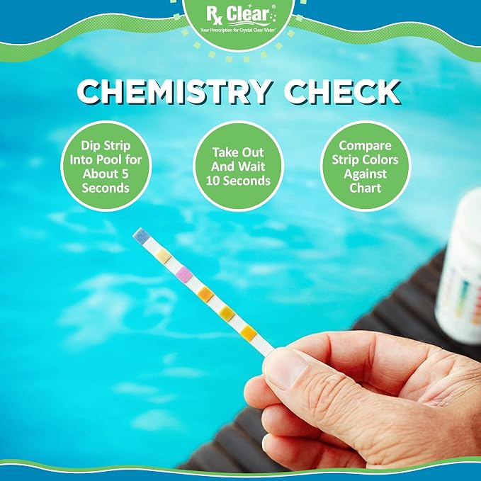Rx Clear 7% Copper Algaecide | Kills and Prevents Algae for In-Ground and Above Ground Swimming Pools | Safe Formula for Swimmers | One Quart Bottles | 8 Pack