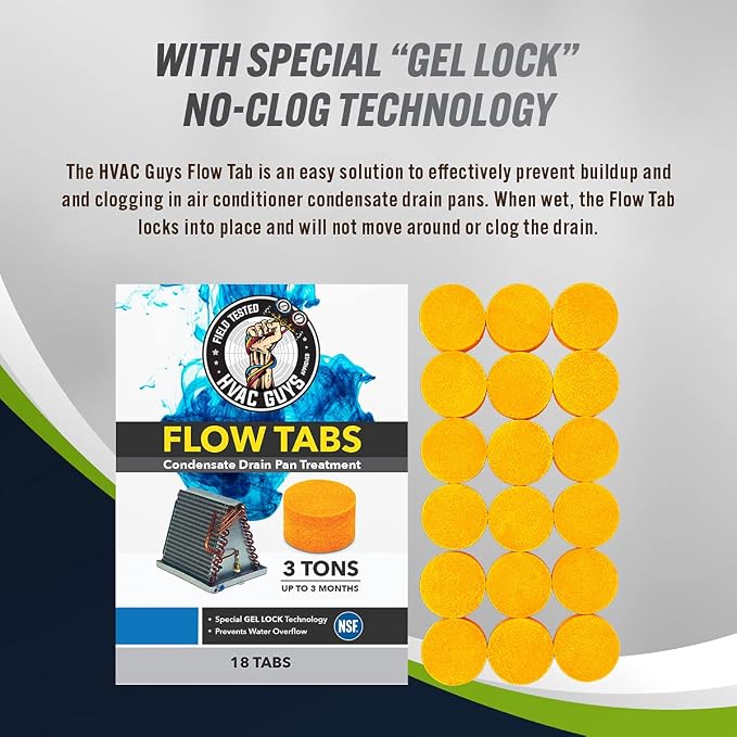 Leak Saver HVAC Guys Foam Blaster AC Coil Cleaner 3PK + Flow Tabs AC Drain Pan Tablets