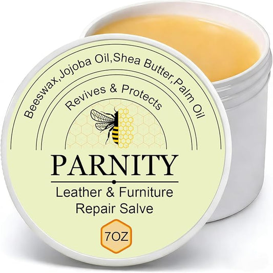 All-Natural Leather & Furniture Salve,Furniture Salve for Leather,Leather Conditioner & Repair Salve with Sponge Cloth(7oz)