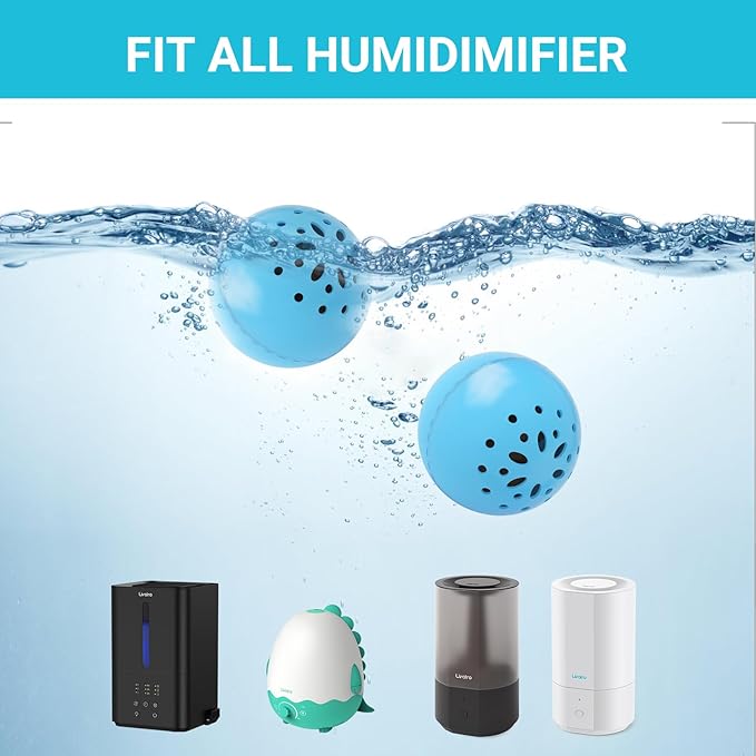 Livatro Humidifier Cleaning Ball – Fight Humidifier Mold and Bacteria with Humidifier Cleaner, Prevents Hard Water Build-Up, Eliminates White Dust, Removes Odor, For All humidifiers, Fish Tank