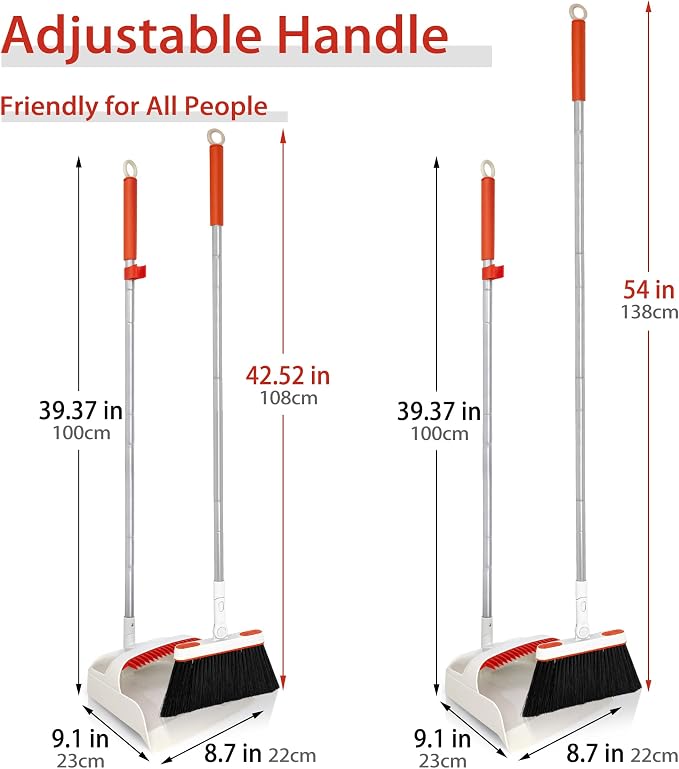 Carpet Floor Sweeper Manual with Horsehair, Broom and Dustpan Set for Home