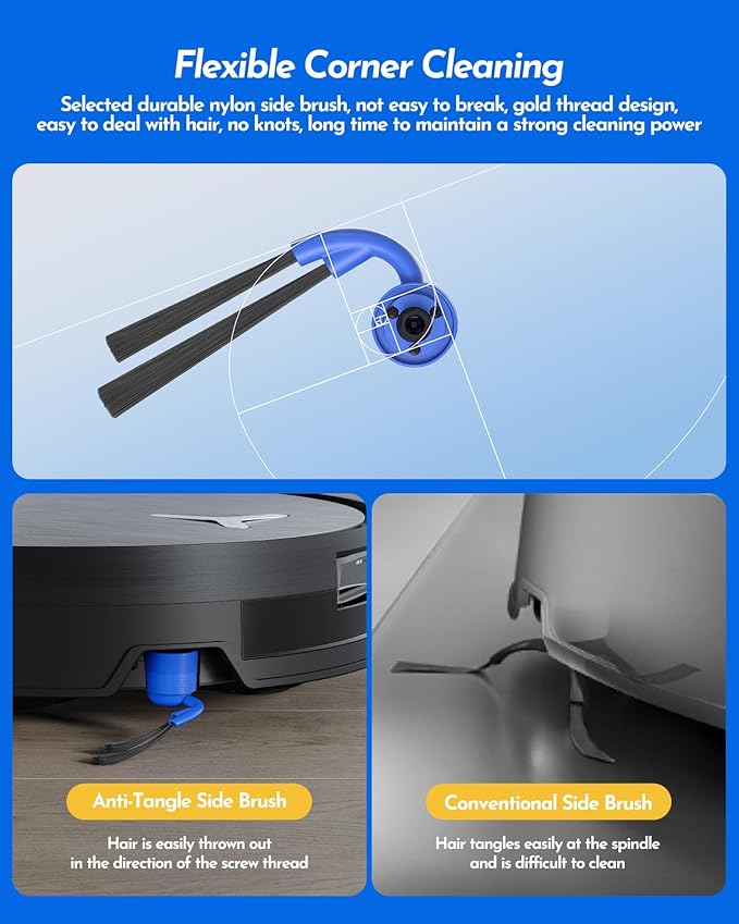 X11 OmniCyclone Accessories Kit for Ecovacs Deebot X11 OmniCyclone/X11 Pro Omni/T80S Omni/Yeedi S20 Infinity/Yeedi S16 Plus, Deebot x11 Replacement Parts:2 Main Brush, 4 Roller Mop, 6 Side Brush