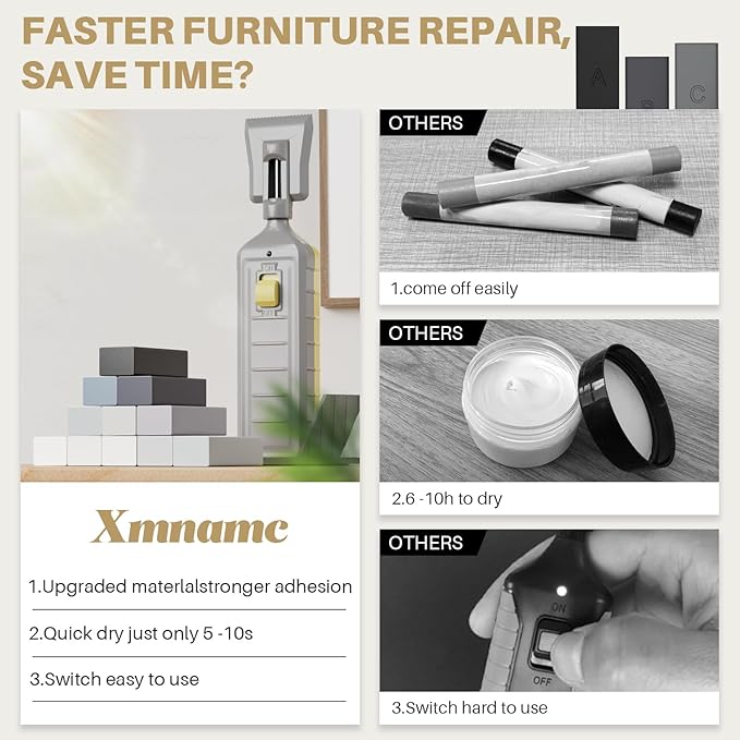 Laminate Floor Repair Kit, Floor Repair Kit with Heat Pen, 11 Colors Wax Blocks and 8 Colors Furniture Touch Up Markers, Vinyl Floor Repair Kit Restoration for Cracks, Dents, Holes, Scratches