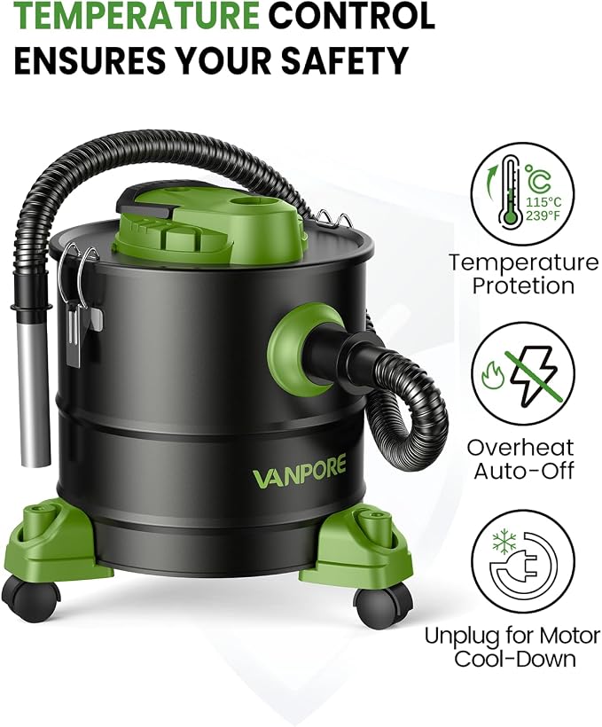 Ash Vacuum(Green) + One More Filter Bag