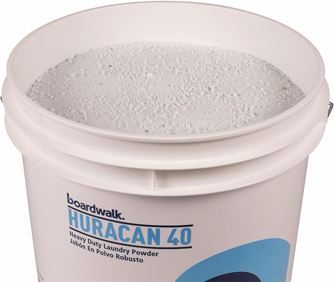 Boardwalk BWKHURACAN40 Low Suds Industrial Powder Laundry Detergent, Fresh Lemon Scent, 40lb Pail