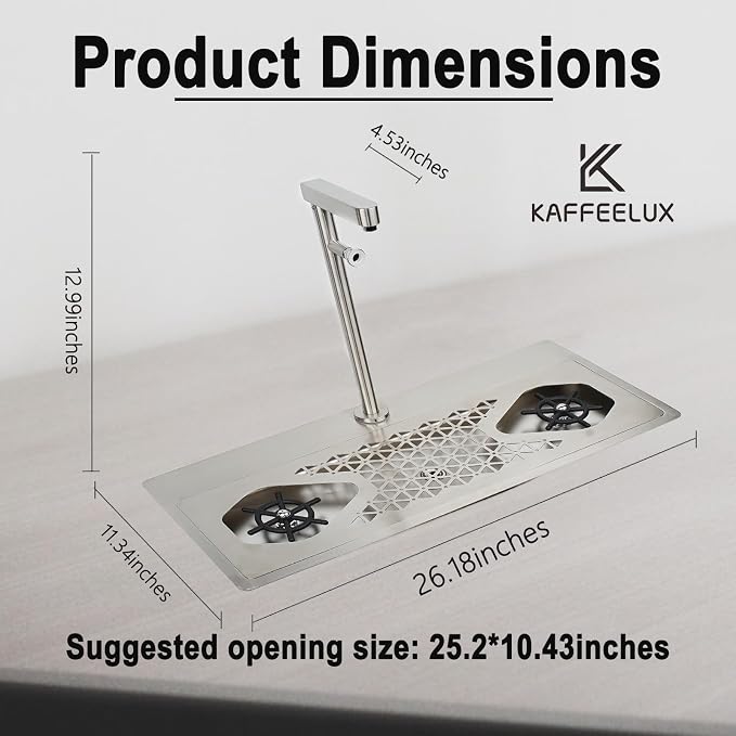 Double headed glass cleaner with faucet, stainless steel glass dishwasher for kitchen sink, bottle dishwashing cup cleaner, sink accessory for home bar faucet (KF76)