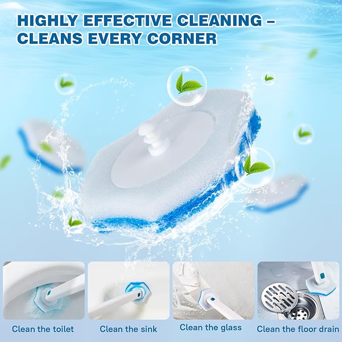 Disposable Toilet Brush Refills,32 Pcs,Disposable Toilet Cleaner,Toilet Bowl Cleaner,Not Compatible with Other Brands