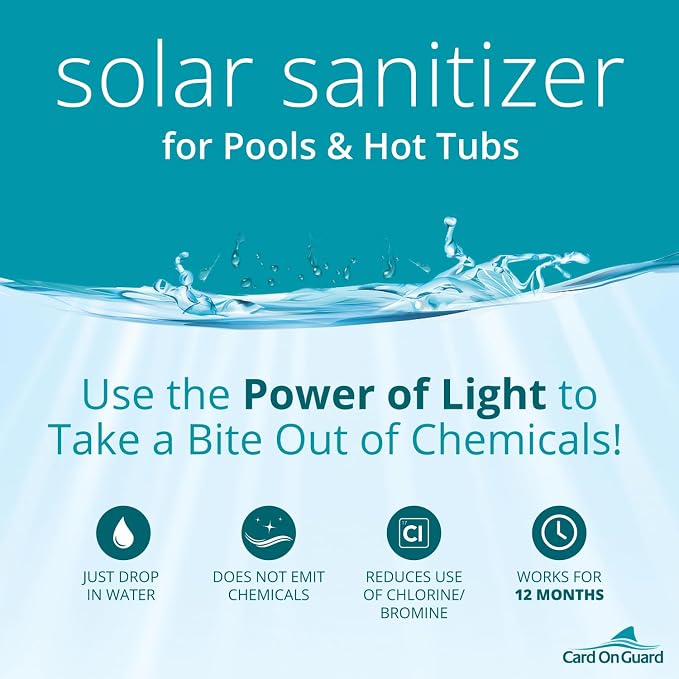 Solar Sanitizer Tube for Swimming Pools and Hot Tubs | BioPhotonX Technology Reduces Chlorine, Bromine Use by Minimum 50% for 12 Months | 3-Pack for Swimming Pools up to 30,000 Gallons