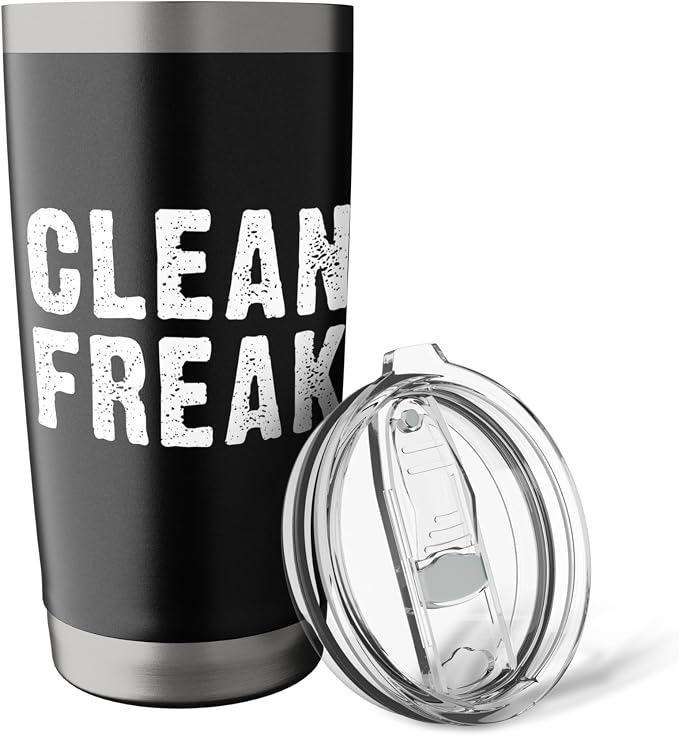 Clean Freak Cleaning Janitor Custodian Stainless Steel Insulated Tumbler