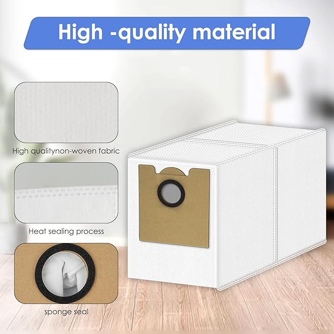 (5 Pack) M2 Plus Replacement Dust Bags Compatible with Lefant M2 Plus/ M2L Plus/ M2S Plus/ M350 Robot Vacuum, Accessories Kit, Vacuum Replacement Dust Bags, Vacuum Bags, Canister Bags, Disposable Bags