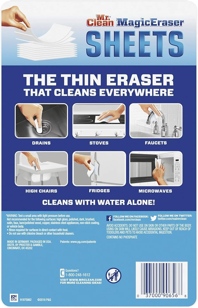 Mr. Clean 24376040 Mr Clean Magic Eraser Sheets Original 1-Pack (90618)