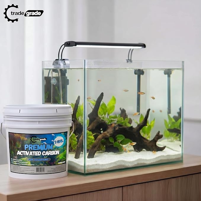 TradeGrade Activated Carbon Aquarium – 5lb Bucket Granulated Activated Charcoal for Fish Tank & Water Purification – High-Performance Aquarium Charcoal Filter Media for Crystal Clear Water