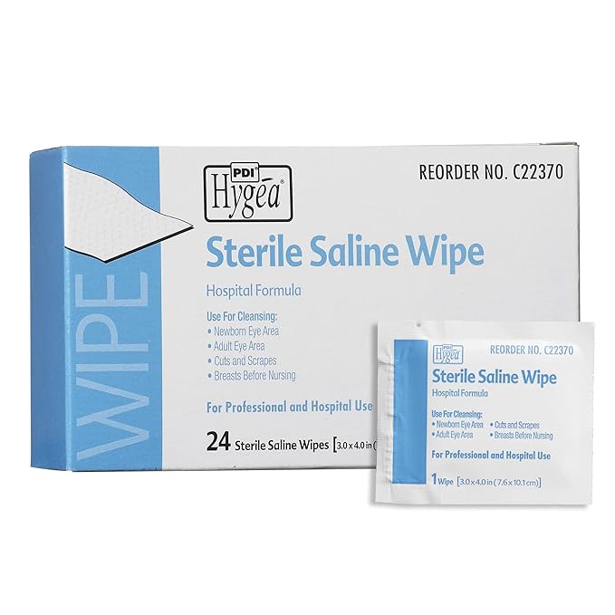 Hygea Sterile Saline Wipes, 6 x 4 Inch, C22370 (Case of 576)