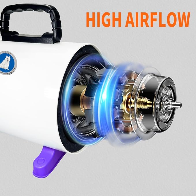 Dog Dryer,High Velocity Professional Dog Grooming Dryer,Adjustable Temperature and Speed with 4 Different Nozzles