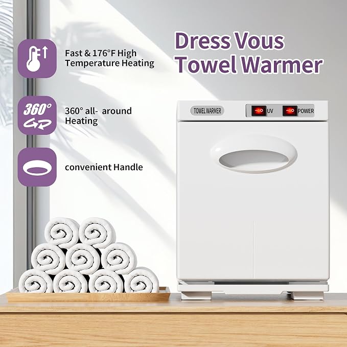 Towel Warmer, 5L Small Hot Towel Warmers for Spa, Towel heater for Facials and Towel Warmer Esthetician. (White)