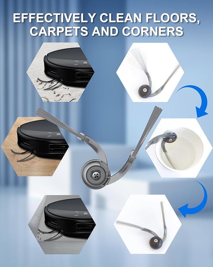 29PCS SAROS 10R Accessories Sets for Roborock SAROS 10R/SAROS 20/Qrevo CurvX/Qrevo Curv 2 Pro, Qrevo CurvX Replacements Kits: 2 Roller Brushes, 8 Mop Pads, 4 Filters, 6 Dust Bags, 6 Side Brushes