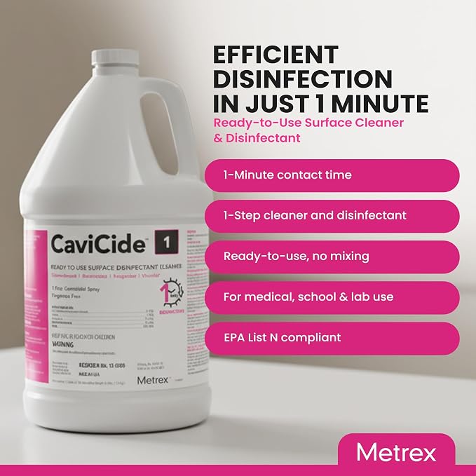 Metrex CaviCide1 Surface Disinfectant Cleaner – Ready-to-Use Alcohol-Based Cleaning Liquid, All Purpose Cleaner & Decontaminant for Clinical, Lab & Patient Care Areas – 1 Gallon Jug, #13-5000 EA