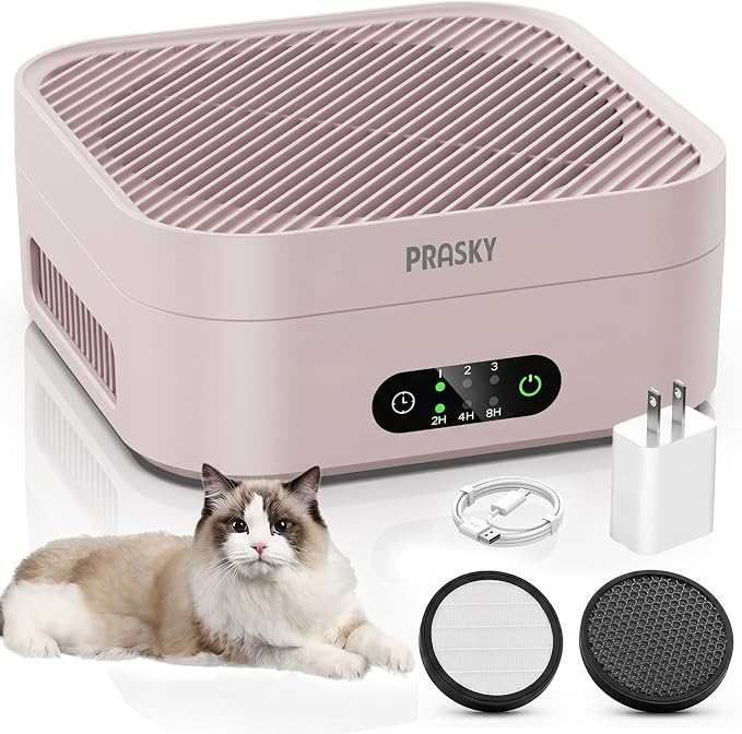 Air Purifiers for Home, 2 Filter, Plug-in, H13 True HEPA Filter Captures Smoke Odor Pet Dander, Portable Quiet Car Air Purifier for RV/Desk/Bedroom/Office, Covers up to 600 Ft², Timer - Pink