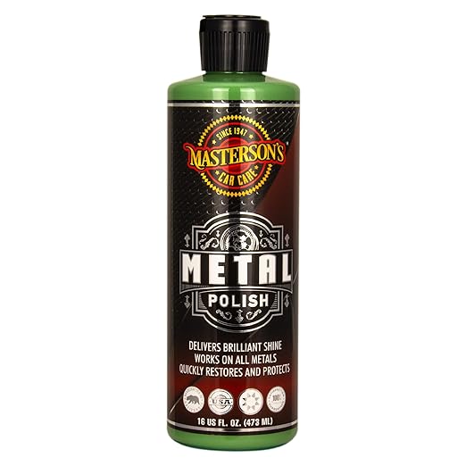 MASTERSON'S CAR CARE MCC_132_16 Metal Polish - Restores and Protects Metal, Chrome, Aluminum, Stainless Steel - Works On Cars, Trucks, Motorcycles, Diamond Plate (16 oz)