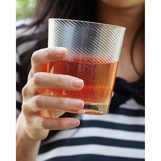 G.E.T. 4420-CL BPA-Free Heavy-Weight Textured Plastic Tumblers, 20 Ounce, Clear (Set of 12)