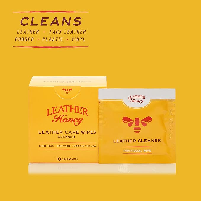 Leather Honey Cleaner Wipes with Conditioner Wipes and 8oz Conditioner