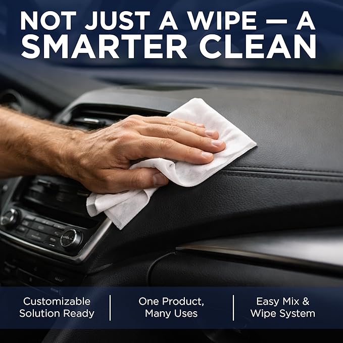 Fresh Towel Mix-N-Wipe Dry Wipes Refill 2-Pack 220 Sheets, Make Your Own Wet Wipes, 6x9 Inch Center Pull Bulk Cleaning Wipes for Bucket Dispenser, DIY Multi Surface Wipes for Home, Garage, Car and Gym