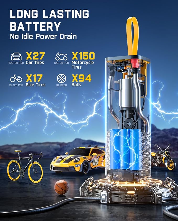 Fanttik X9 APEX Portable Air Compressor for Car Tires, 35s Fast Inflation, 150PSI Cordless Tire Inflator with Light and Power Bank, Handed Inflator for SUV, Sedan, Motorcycle, Bike, Ball, Black