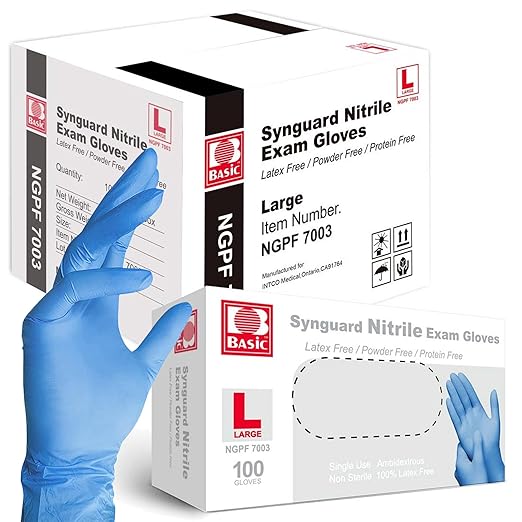 Jointown Basic Nitrile Exam Gloves, Medical Blue Gloves Disposable Latex Free Powder-Free For Exam, Food Prep Cleaning, Large Case Of 1000, L, NGPF7003