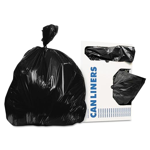 Heritage H6036TK Low-Density Can Liners, 20-30 gal, 0.9 mil, 30 x 36, Black, 200/Carton