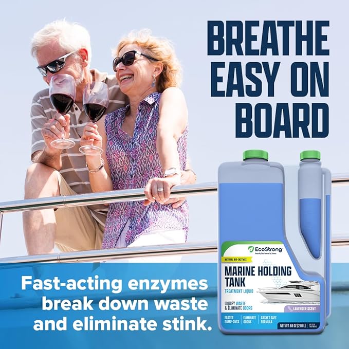 Eco Strong Marine Holding Tank Treatment | Powerful Enzymatic Black Water Digesting Liquid - Eliminates Tank Odor and Breaks Down Waste (17 OZ)