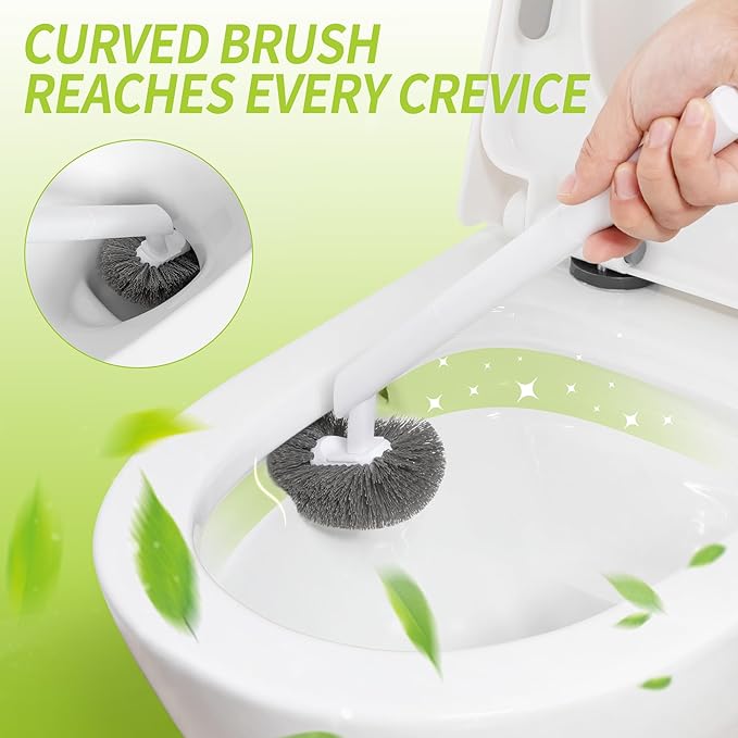 IVYROLL Toilet Brush and Plunger Set Hidden, S-Shaped Toilet Brush Plunger Combo, Perfect for Homes, Apartments & Bathrooms