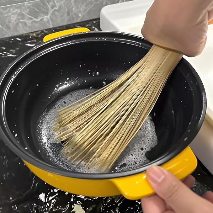 2 Pack Upgraded Bamboo Wok Brush – Long Handle Natural Scrubber for Cast Iron & Carbon Steel Woks & Kitchen Cookware – Durable Eco-Friendly Kitchen Cleaning Brush (Improved Stability Version，SmallB)