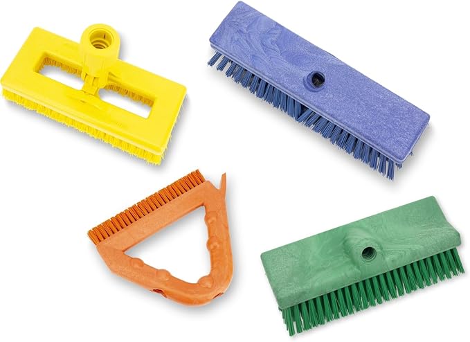 SPARTA 40423EC09 Plastic Floor Scrub Brush, Wall Brush, Equipment Brush With Nonabsorbent Bristles For Industrial Kitchens, Hospitals, Commercial Cleaning, 10 Inches, Green