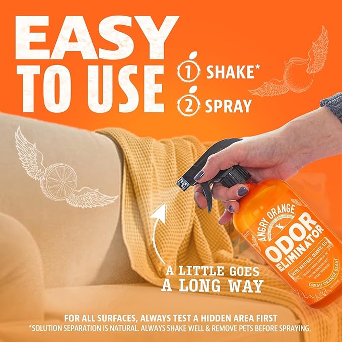 ANGRY ORANGE Dual Scent Pet Odor Eliminator – Citrus & Fresh Spray for Dog and Cat Urine, Carpet Stains, and Strong Smells