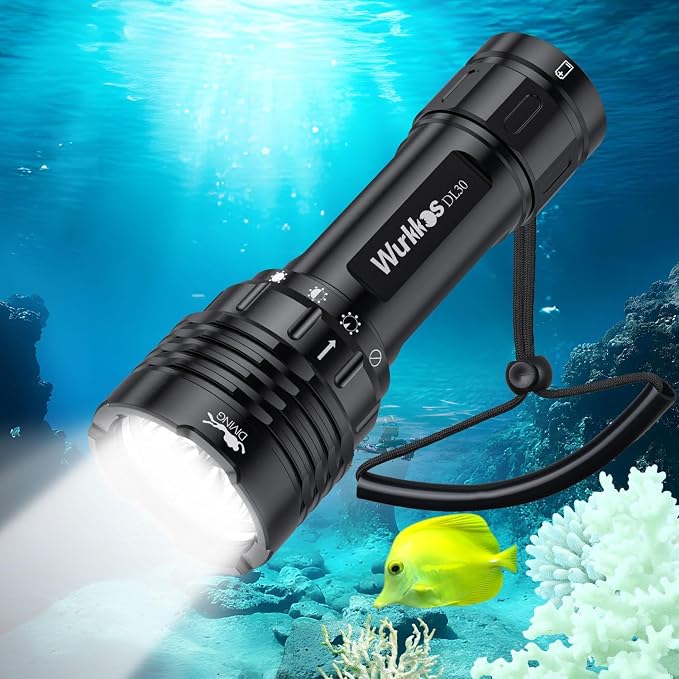 Wurkkos DL30 Dive Light Scuba Diving - Dive Flashlight Super Bright Max 3600 Lumen with 90CRI 100m Underwater Flashlight for Diving IPX-8 Waterproof Submersible Flashlight