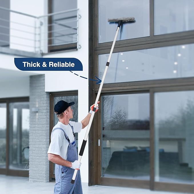 Lineslife Telescoping Pole, 3-8 FT Paint Roller Extension Pole, Multi-Purpose Sturdy Aluminum Alloy with Twist-Lock Design for Windows, Painting, Dusting and Cleaning