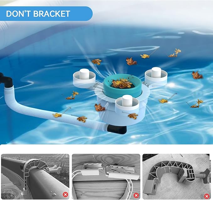Above Ground Pool Skimmer,No Installation Required, no Adjustable Bracket Required,Comes with 10 Filter Socks, Special Note: The Pool Pump Flow Rate Must not Exceed 1100 GPH(Turquoise)
