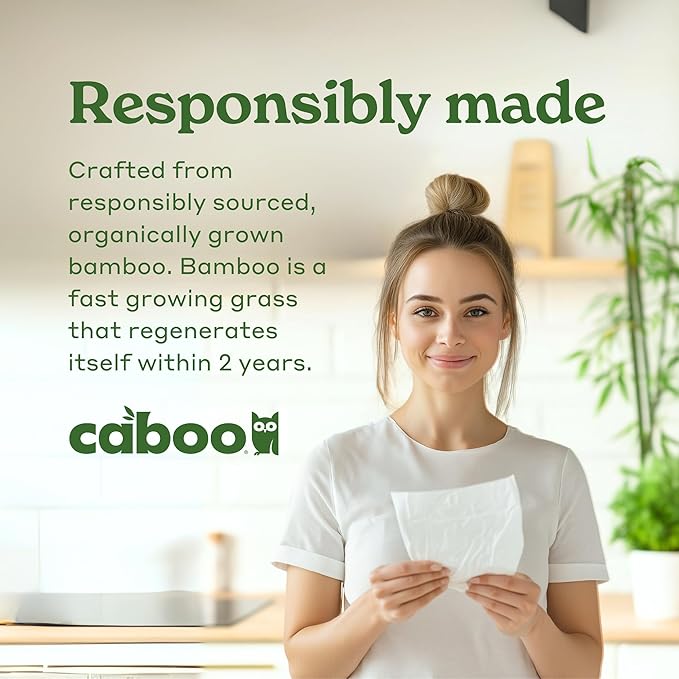 Caboo Napkins 4 Pack + Paper Bowls Bundle - Natural Bamboo Based Paper Products - Sustainable Alternative to Plastics and Papers for Home, Travel, and Personal Care