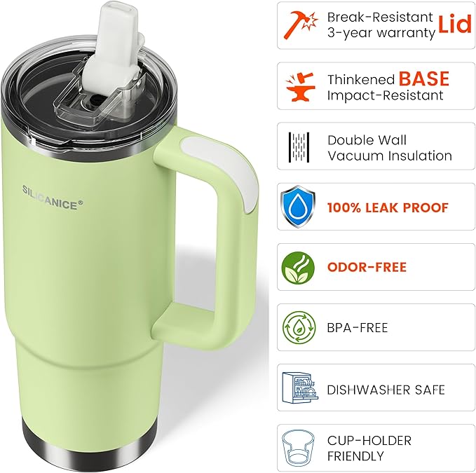 For Travel & Gym – Never Drink from a Moldy Lid Again: 30oz Hygienic Tumbler, 100% Leakproof Lid & Removable Foldable Spout. Reinforced Base, Fits Cup Holders- Key Lime