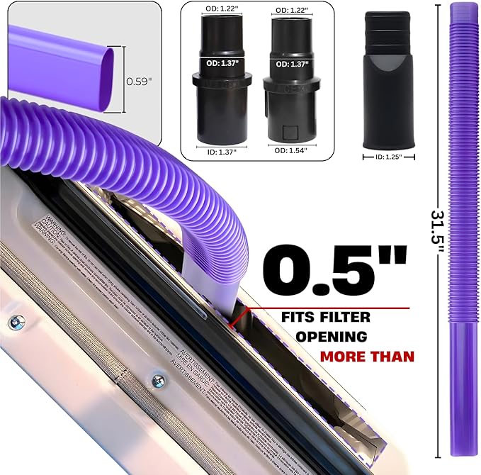 Dryer Vent Cleaner Attachment for Shark Vacuums- Flexible Crevice Tool for Shark NV360 NV350 NV500 NV501 HV300 HV301 HV371 HV372 (Dryer Vent Cleaner - Flexible Crevice Tool)