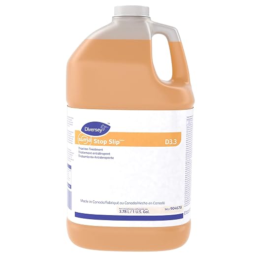 Diversey 904678 SUMA Stop Slip D3.3 Traction Treatment Floor Cleaner for Tile & Quarry Floors, Improves Slip Resistance, Ready-to-Use, 1-Gallon