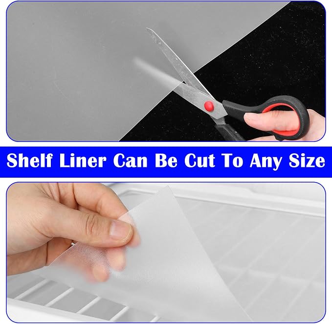 10 Pcs 12 x 48 Inch Frosted Plastic Shelf Liner Waterproof Non Adhesive Shelf Mats for Wire Shelves Strength Wire Shelving Cover for Kitchen Shelving Unit Pantry Cabinet Storage, Clear