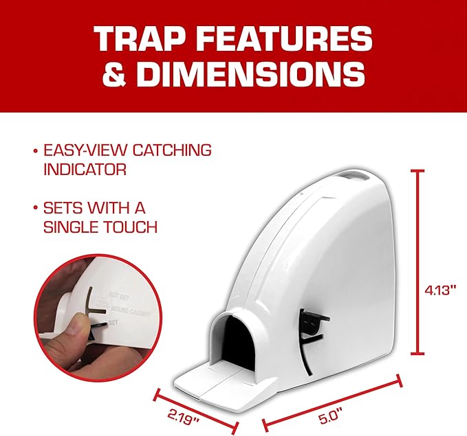 Tomcat Kill & Contain Mouse Trap,Never See a Dead Rodent Again,2 Traps,(Pack of 4)
