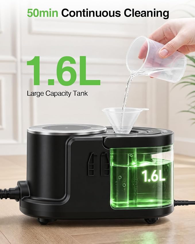 Taskstar Powerful High Pressure Steam Cleaner for Deep Cleaning | 8 mins rapid heat, 1.6L tank for 50-min continuous vapor, 22 tools; tackles kitchen grease, bathroom grout & car detailing