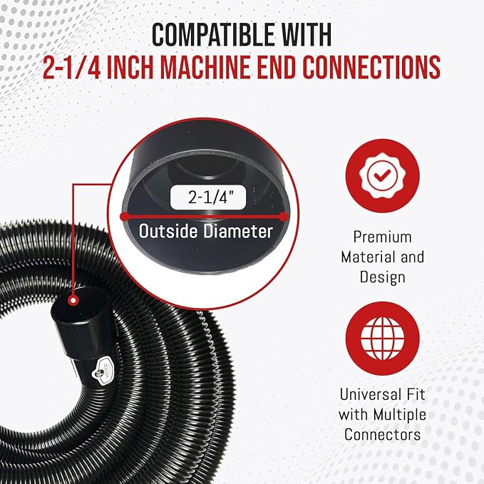 MP Maresh Products Compatible Replacement for Shop Vac Hose and Ridgid Style Wet Dry Vacuum Cleaner - Commercial Heavy Duty Vacuum Hose with Crushproof Design and Air Suction Control - 6'